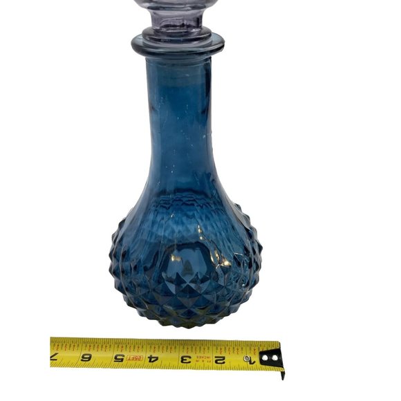 Blue Glass Canister Vase Decor, LED Lights Up Fairy light Crystal Display - Picture 3 of 9